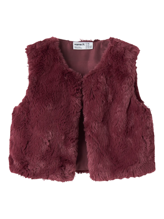 Name it: Fake fur vest wild ginger
