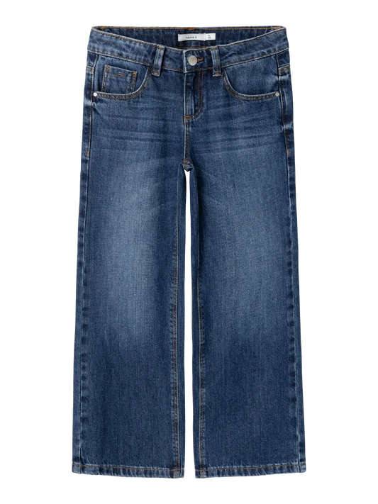 Name it: SUZE: Wide jeans dark blue denim