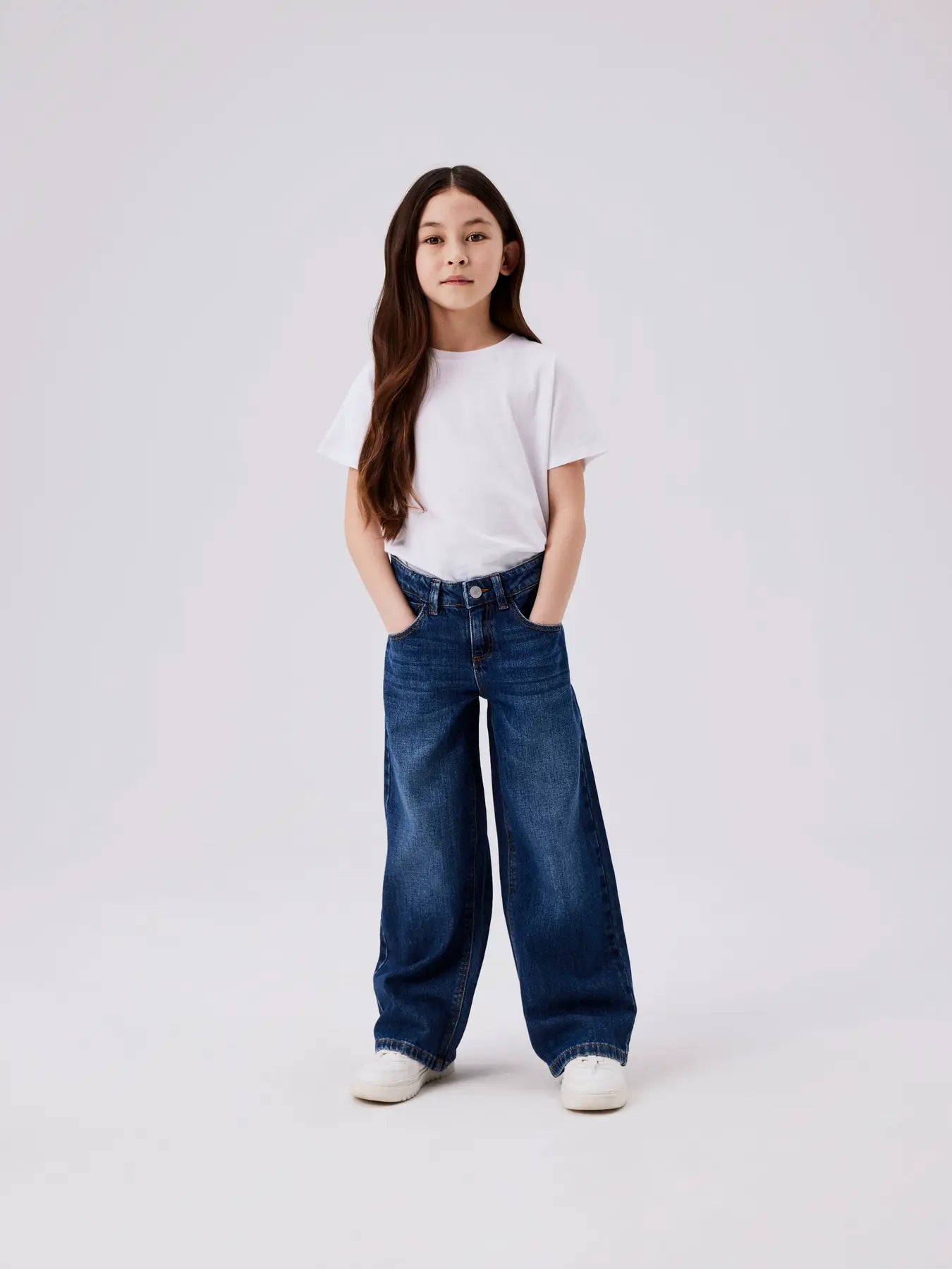 Name it: SUZE: Wide jeans dark blue denim