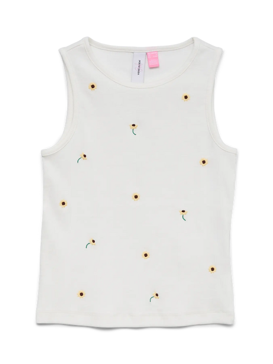 Vero Moda girl : Tanktop white sunflower