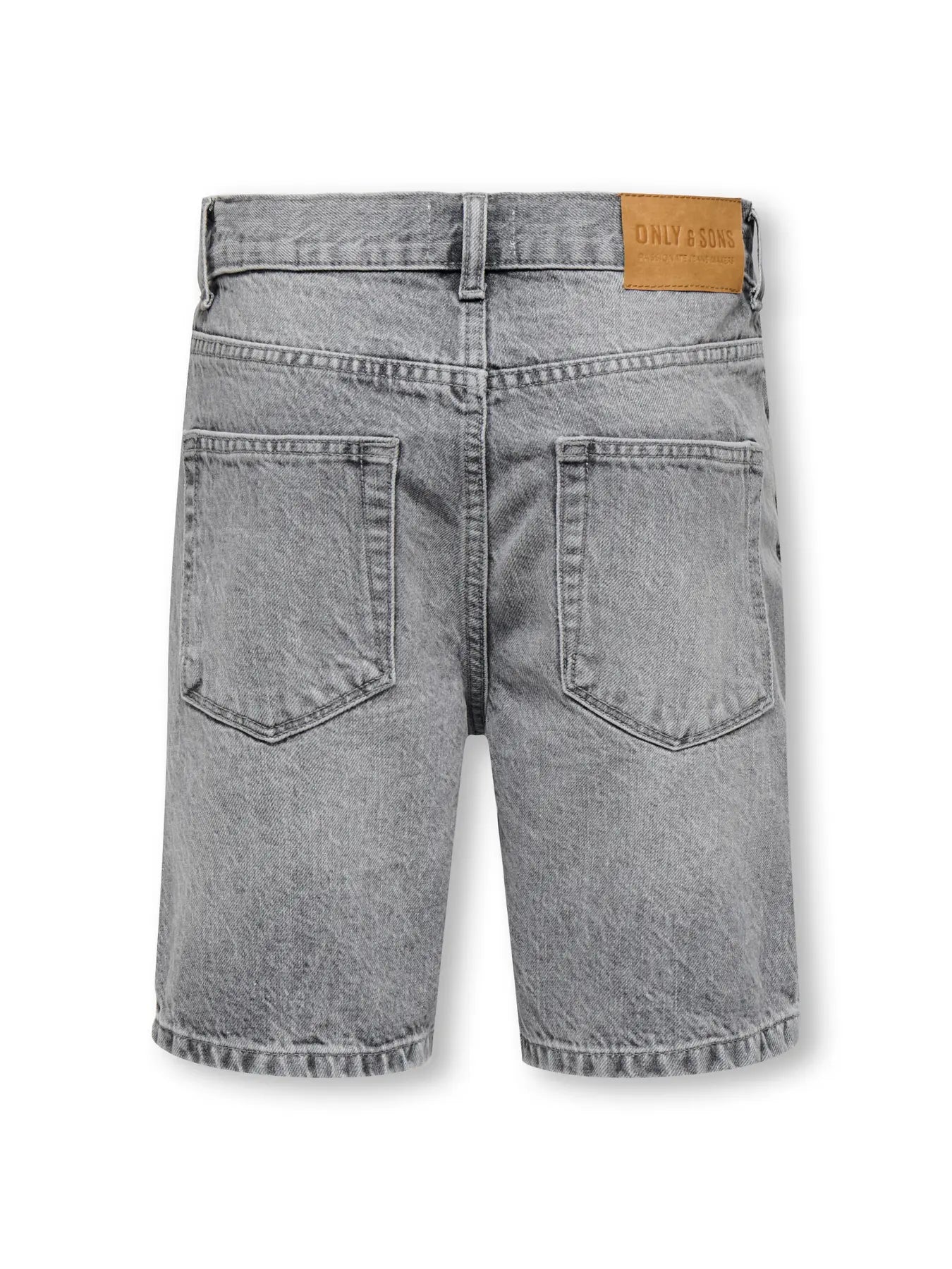 Only & Sons: baggy short:Medium grey denim