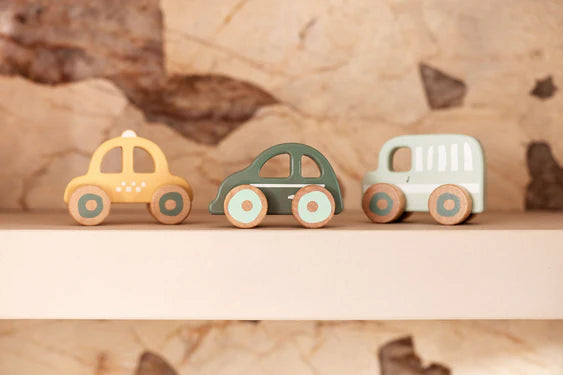 Jollein: Houten auto op wielen - 3 stuks