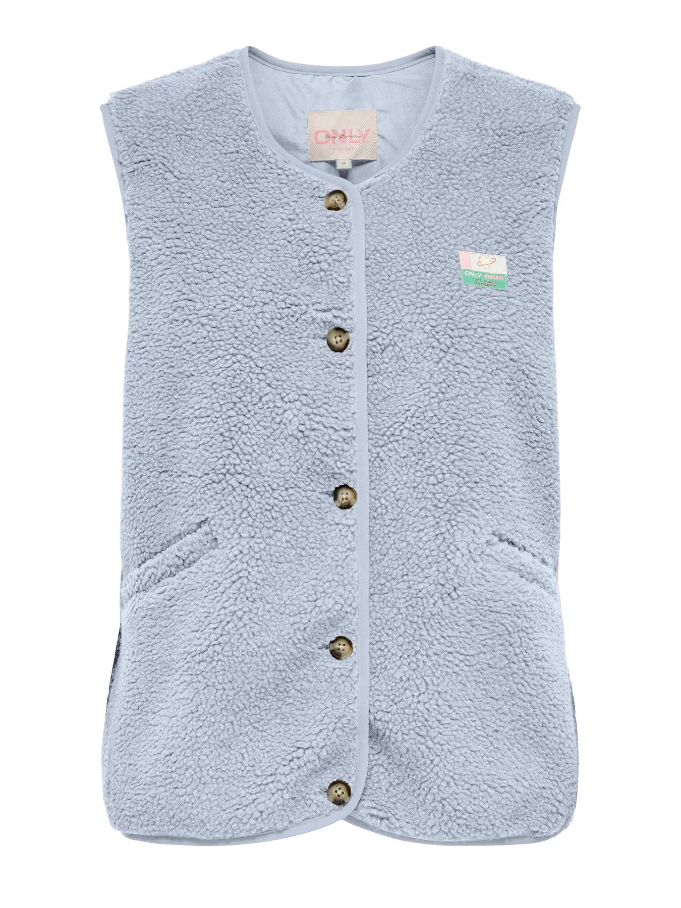 Only: teddy vest: blue vintage