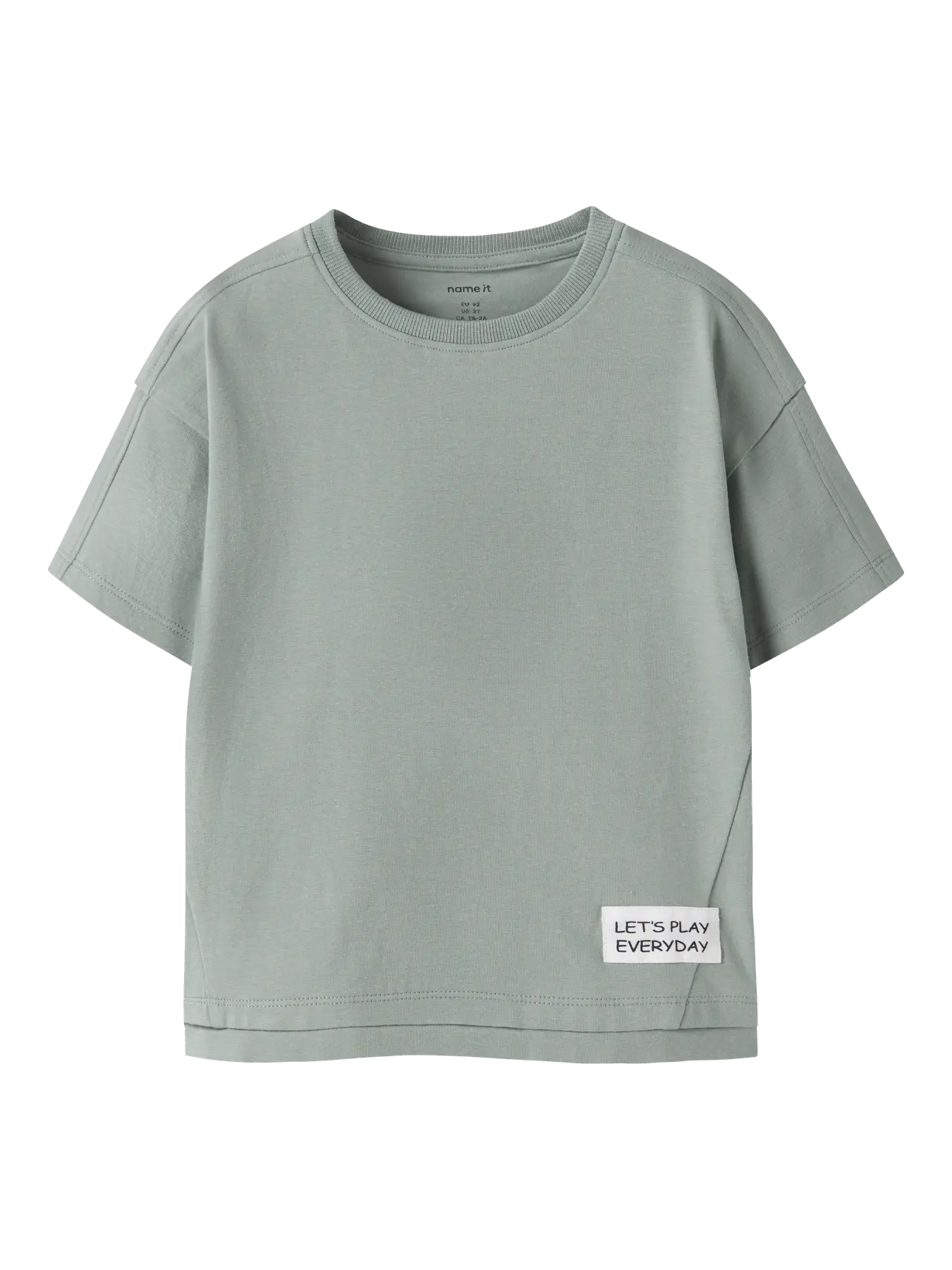 Name it: Shirt green "Let's play everyday"