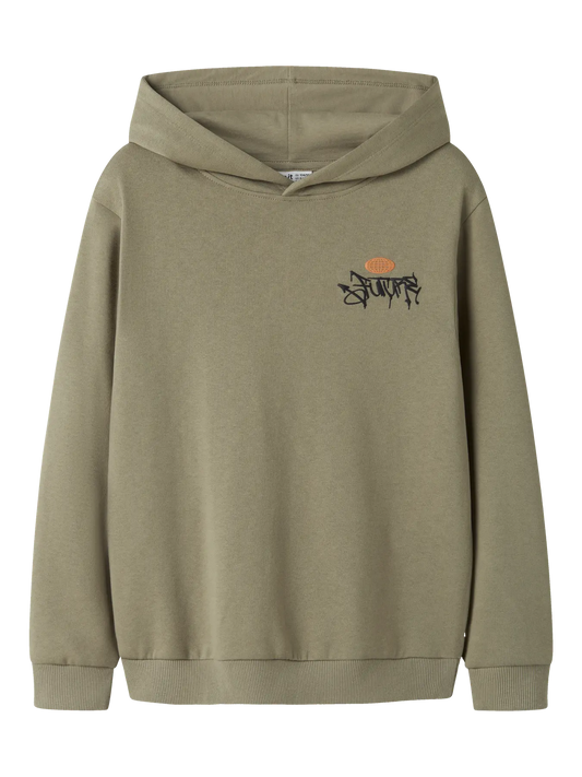 Name it: Hoodie "future grafiti" olive