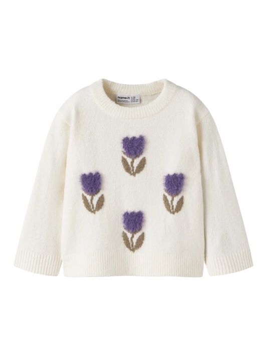 Name it: knit flowers offwhite