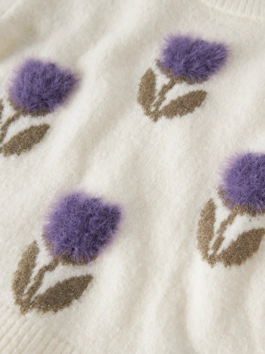Name it: knit flowers offwhite