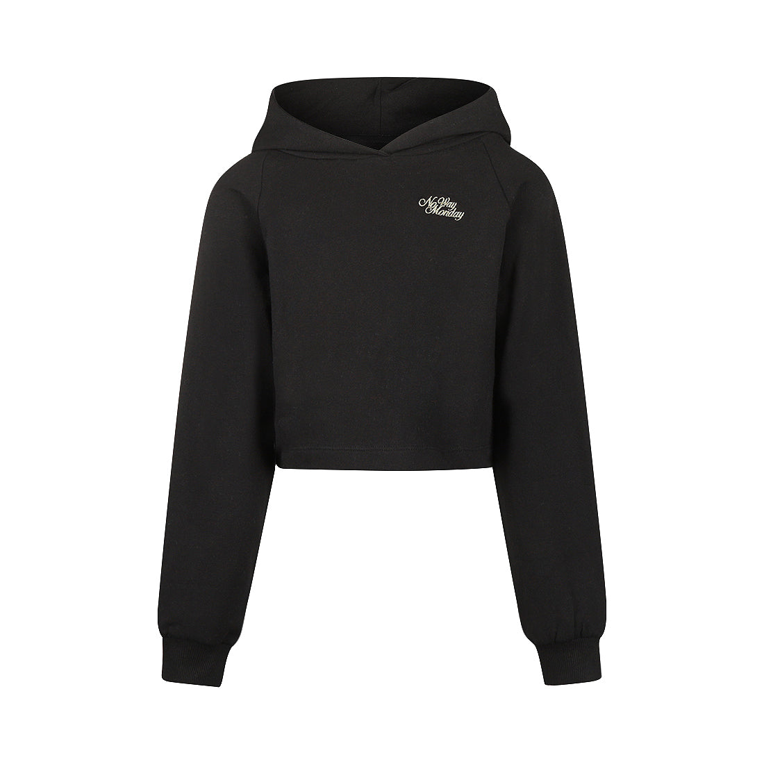 No way monday:korte hoodie loose fit black