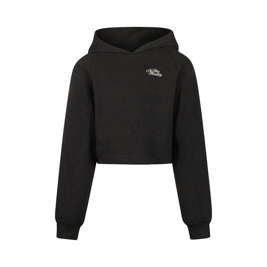 No way monday:korte hoodie loose fit black