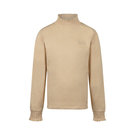 No way monday:Longsleeve met coll beige