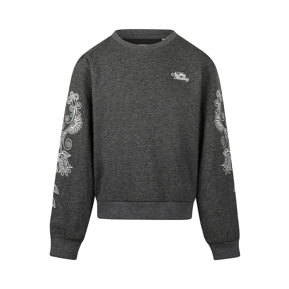 No way monday:sweater dark grey melee