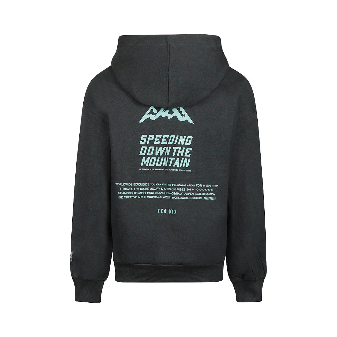 No way monday:Hoodie loose fit woodland grey with backprint