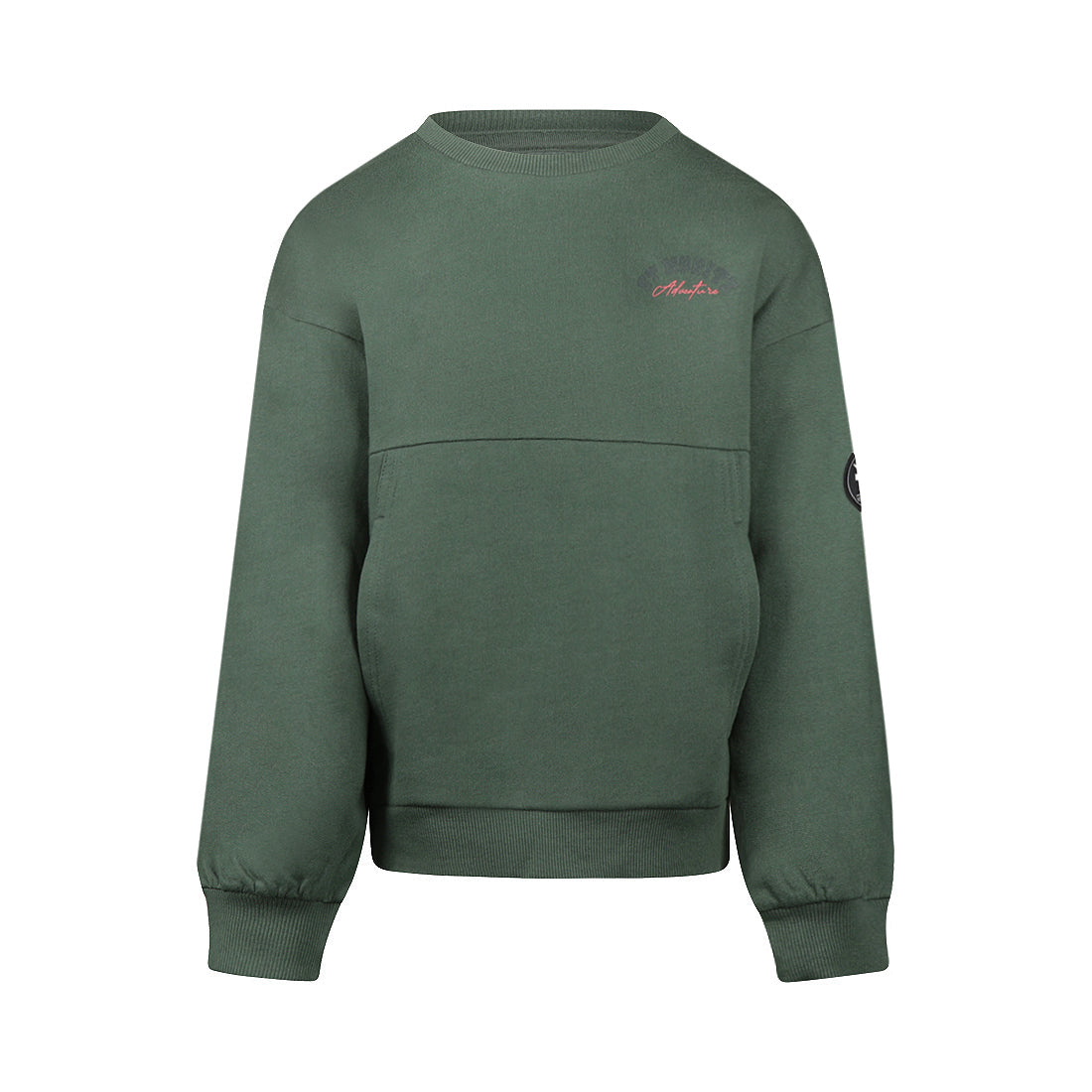 No way monday: sweater loose fit forest green with backprint