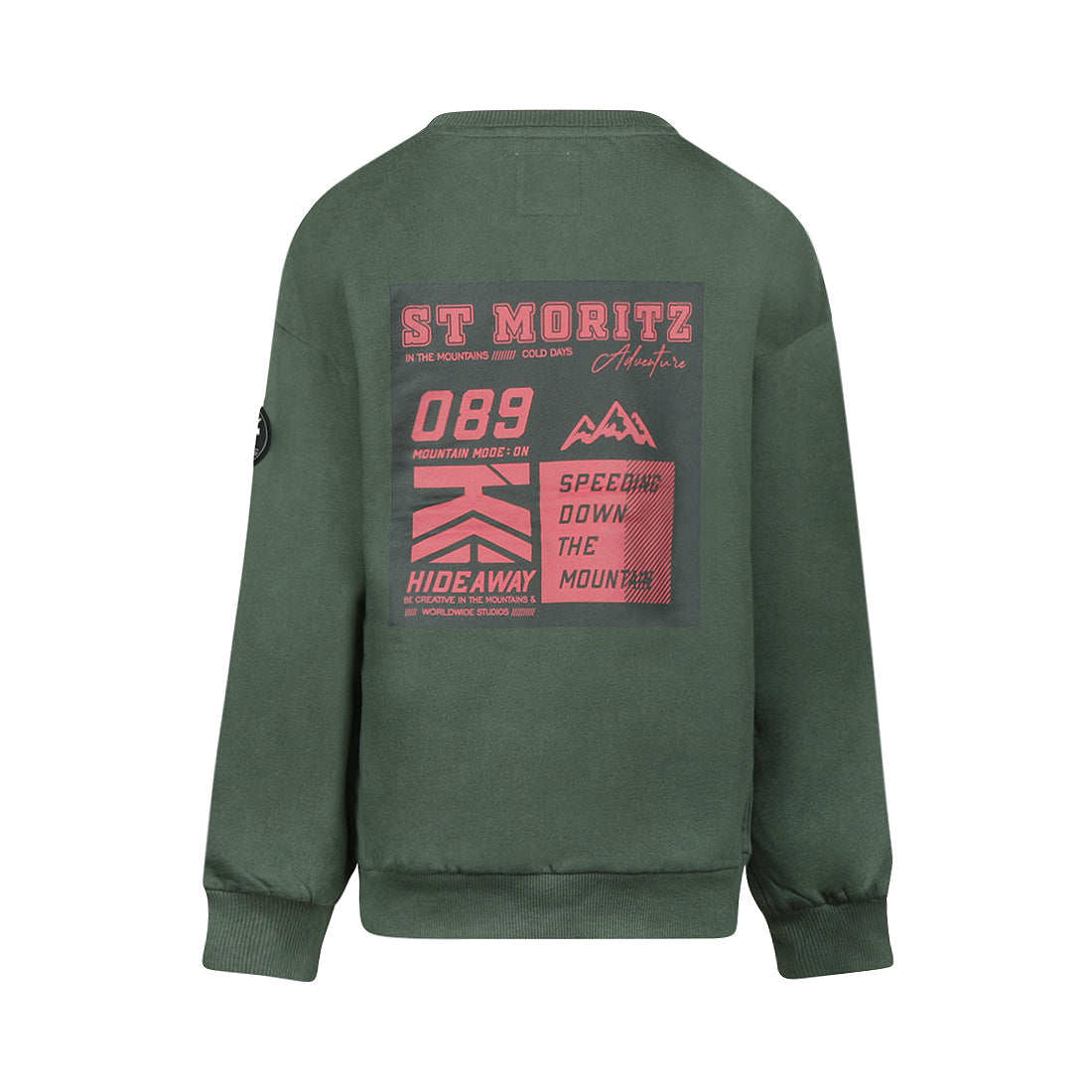 No way monday: sweater loose fit forest green with backprint