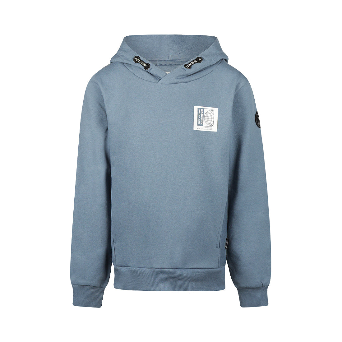 No way monday:Hoodie with backprint faded blue