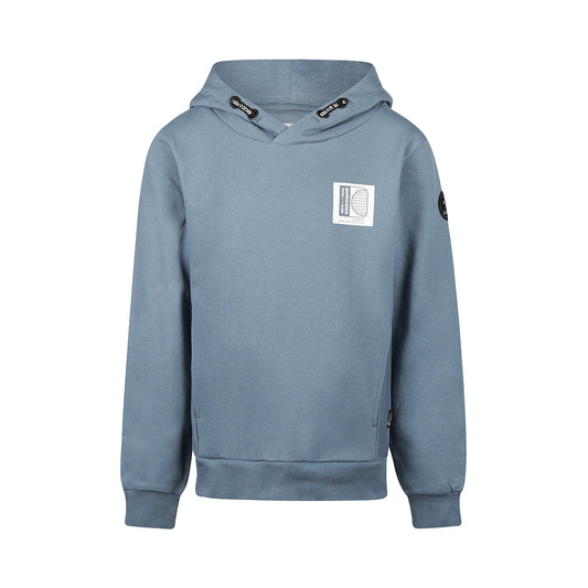 No way monday:Hoodie with backprint faded blue