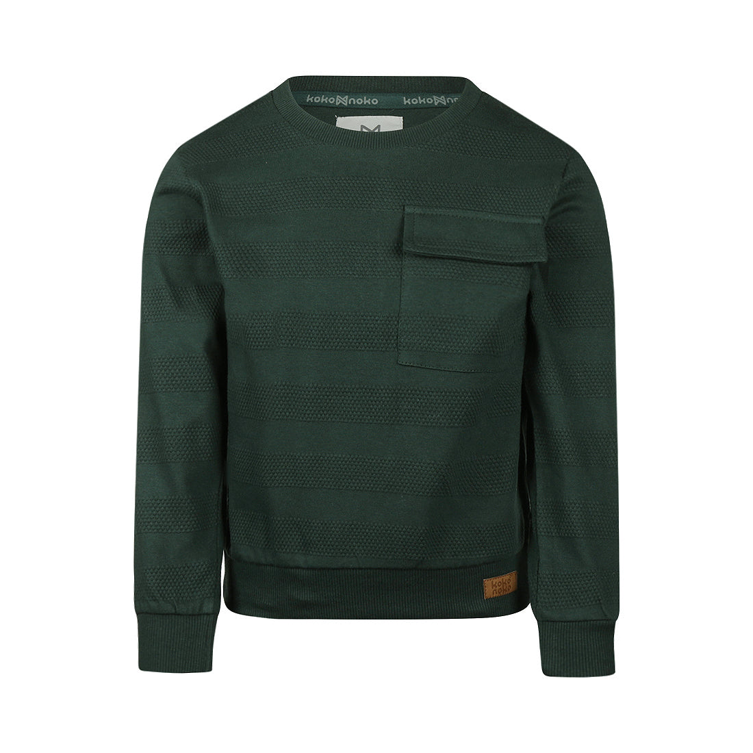 Koko Noko: sweater donkergroen met borstzak