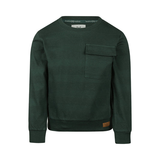 Koko Noko: sweater donkergroen met borstzak