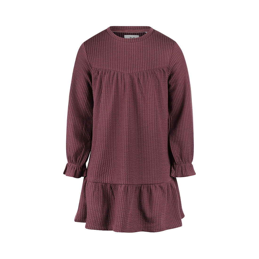 Koko Noko: dress LS donkerpaars ribstof