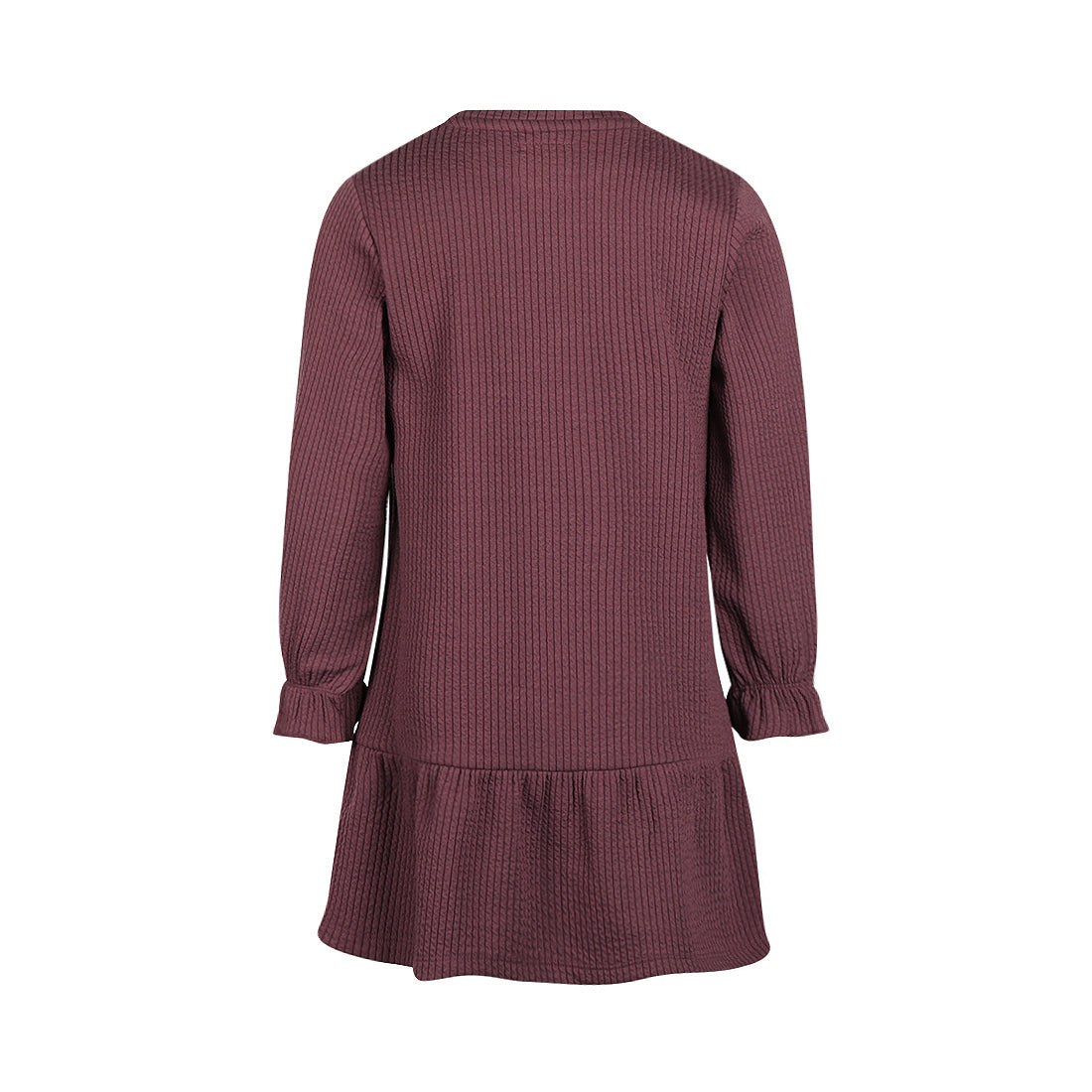 Koko Noko: dress LS donkerpaars ribstof