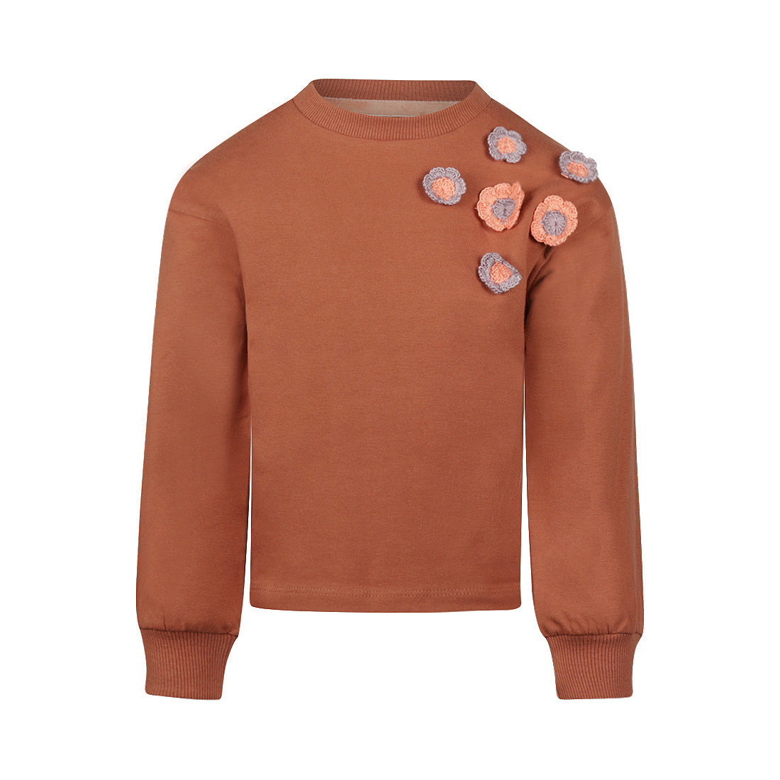 Koko Noko: sweater loose fit bruin bloemen