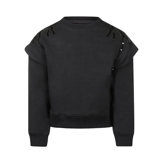 Koko Noko: sweater zwart met pailletten