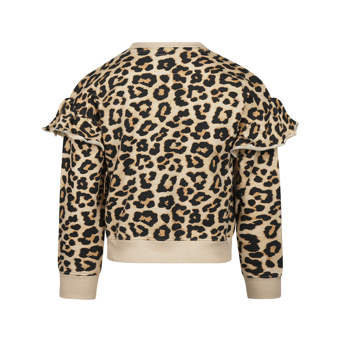 Koko Noko: sweater off white panterprint ruffles