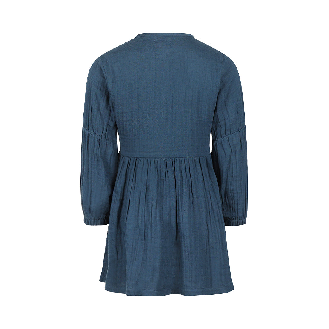 Koko Noko: jurk blauw bloemen borduursel