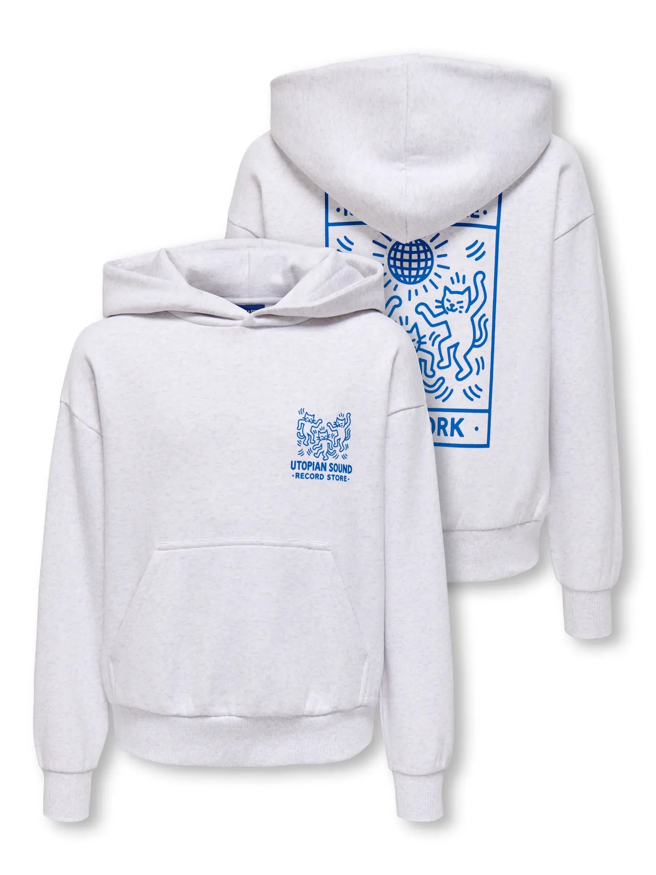 Only & Sons: Hoodie light grey " utopian sound"