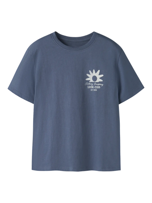 Name it: t-shirt with backprint "Local club" indigo