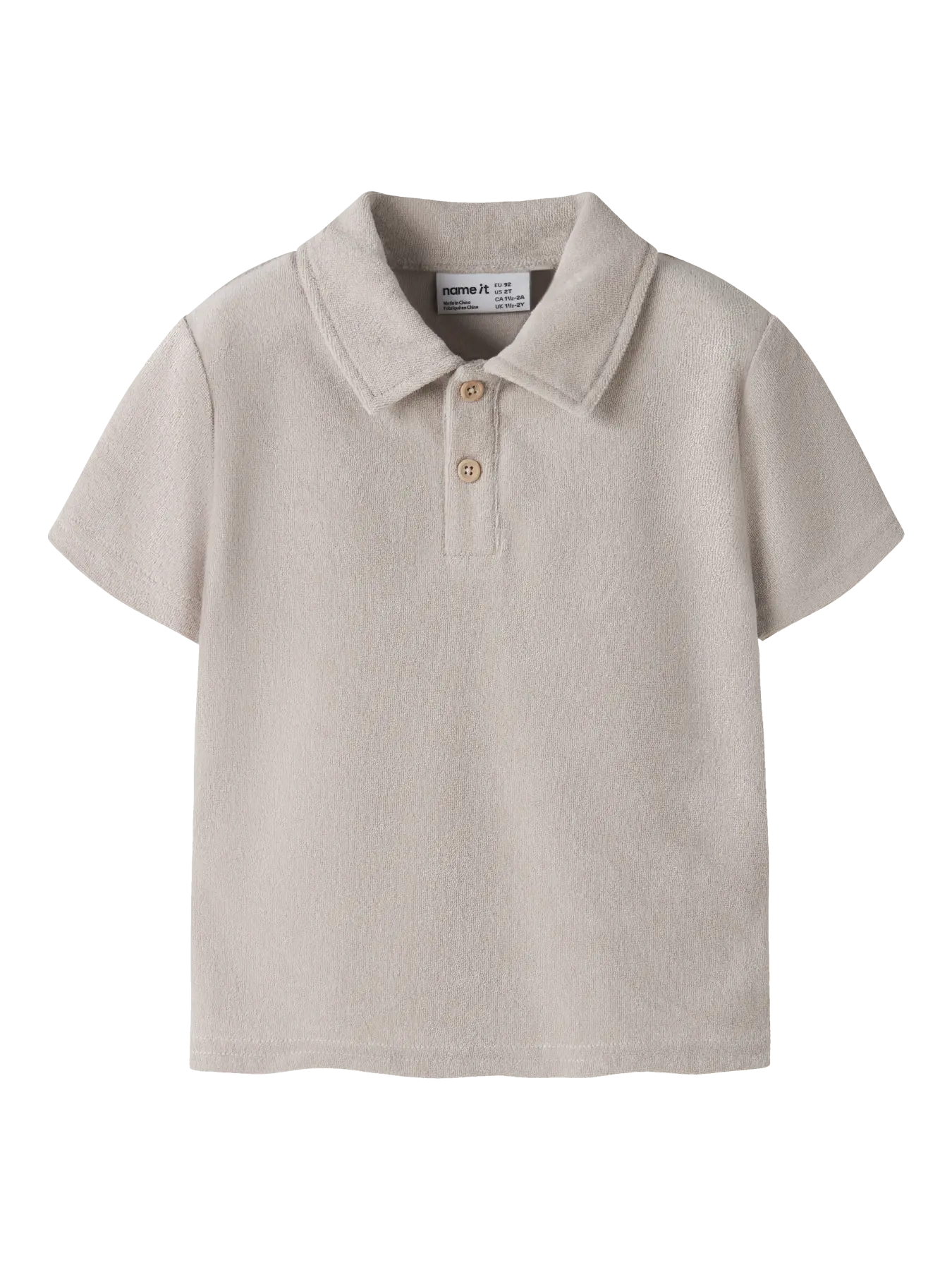 Name it: zandkleurig badstoffen polo