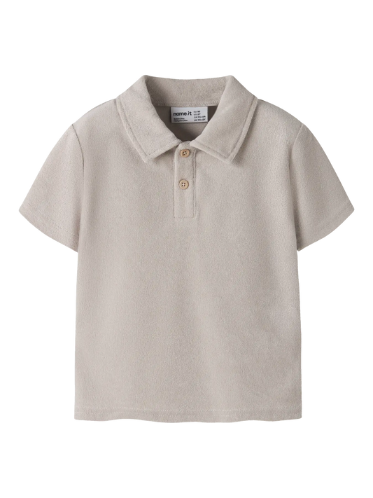 Name it: zandkleurig badstoffen polo