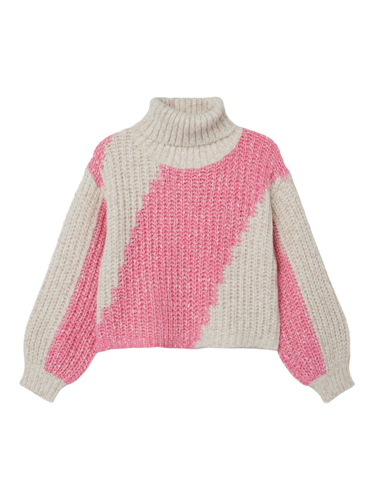 Name it: roll neck knit pink cosmos