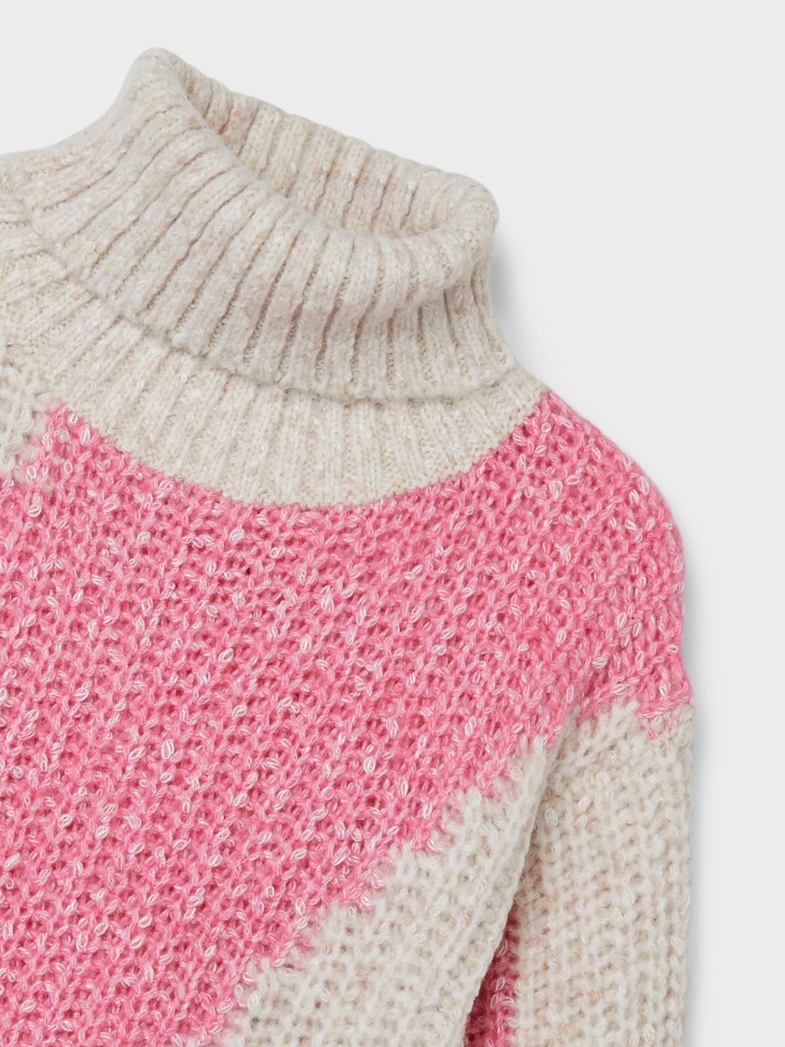 Name it: roll neck knit pink cosmos