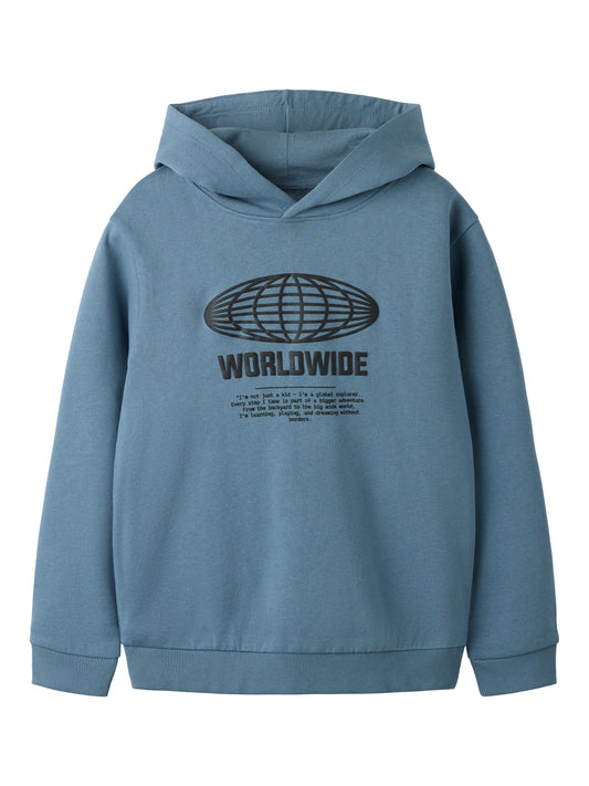 Name it: Hoodie blue " Worldwide"