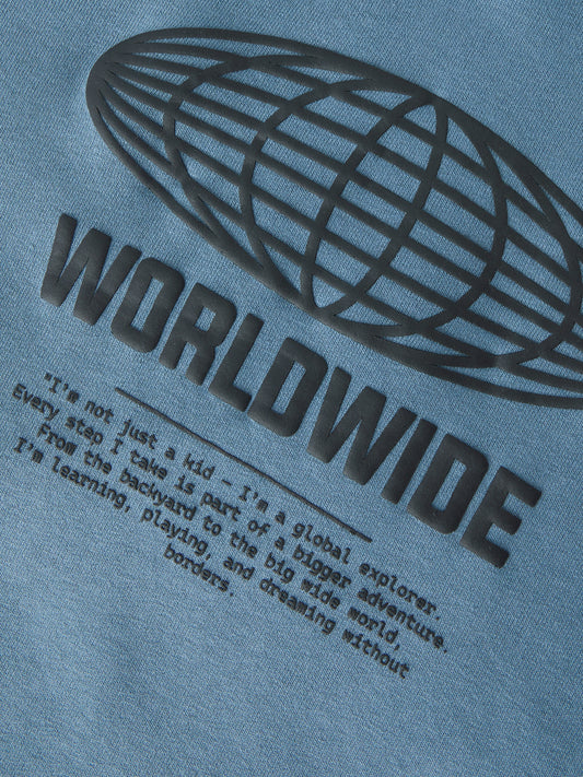 Name it: Hoodie blue " Worldwide"
