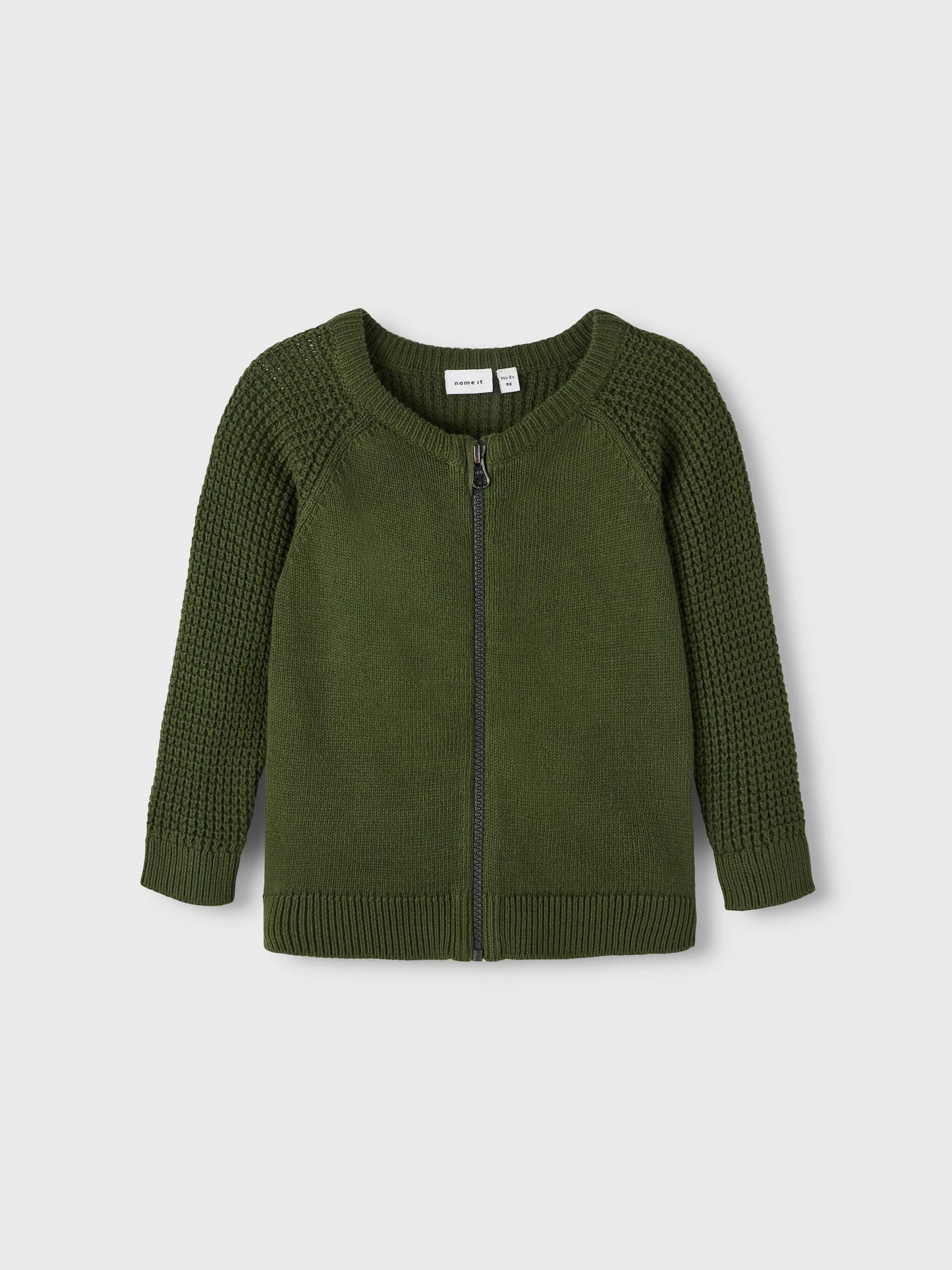 Name it: vest knit riffle green