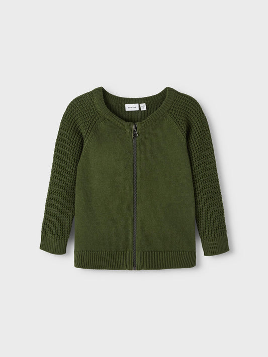 Name it: vest knit riffle green