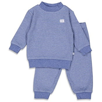Feetje: wafel pyjama blue melange: unisex