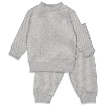Feetje: wafel pyjama grey melange: unisex