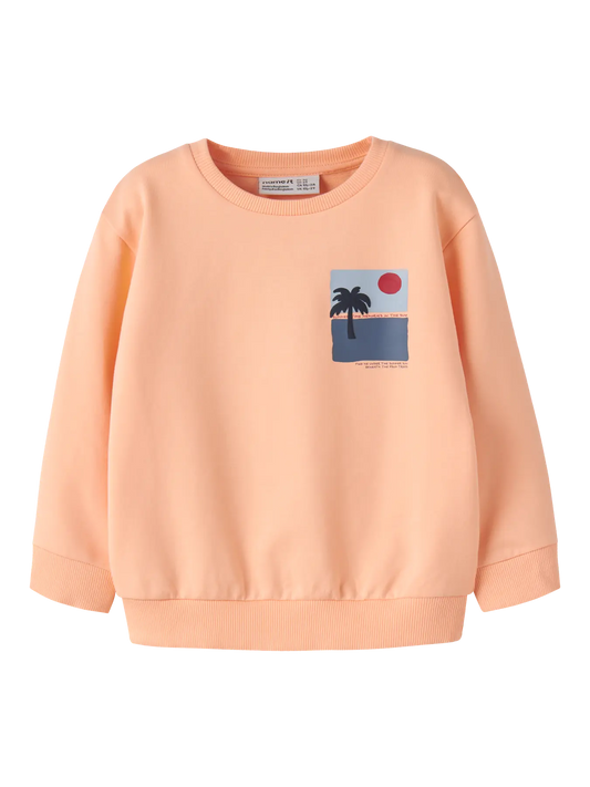 Name it: Sweater "Palmtree" peach