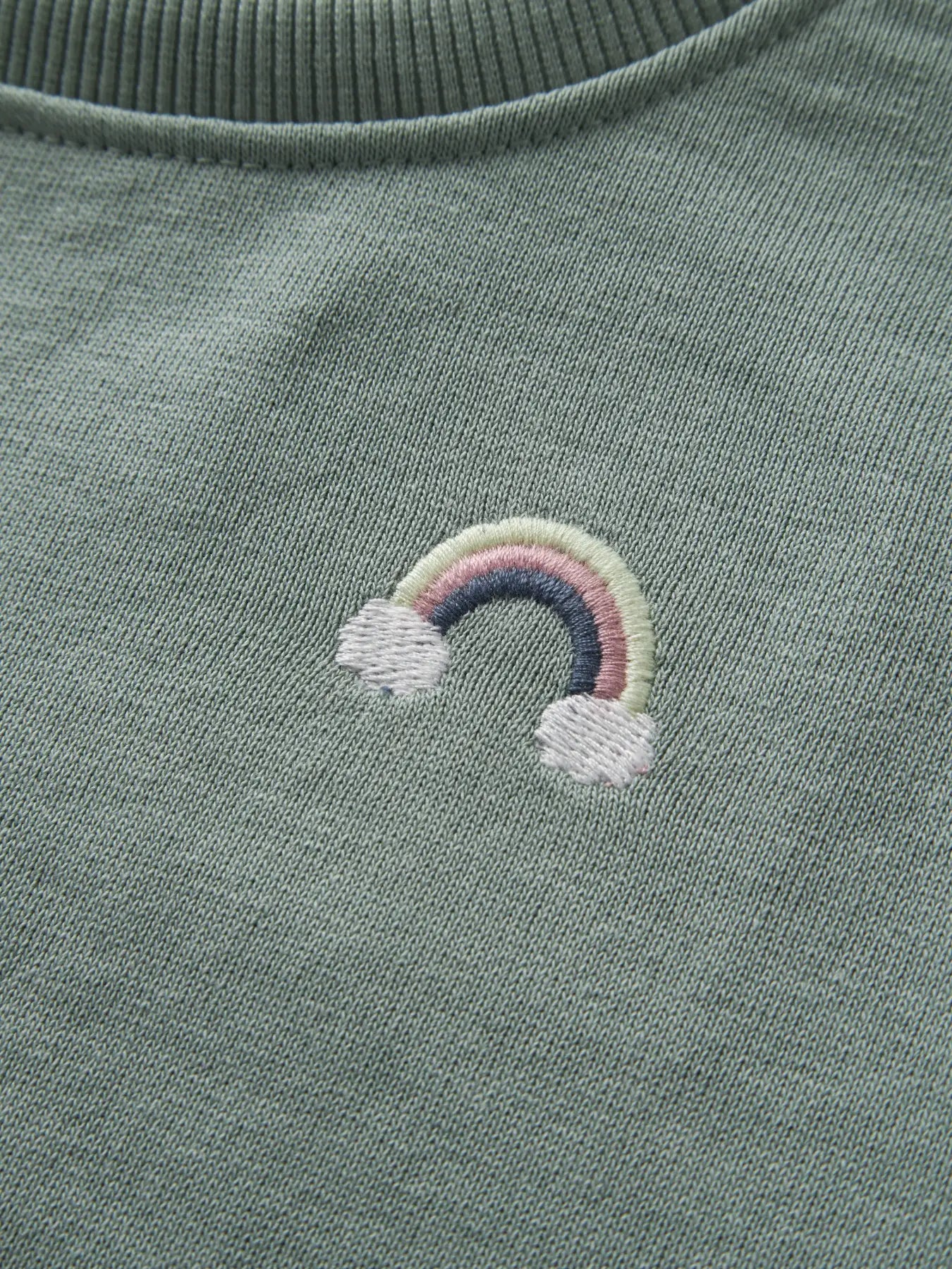 Name it: sweater green rainbow