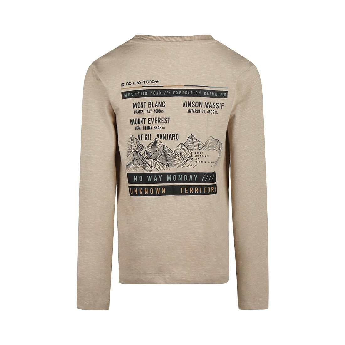 No way monday: Ls with backprint light grey