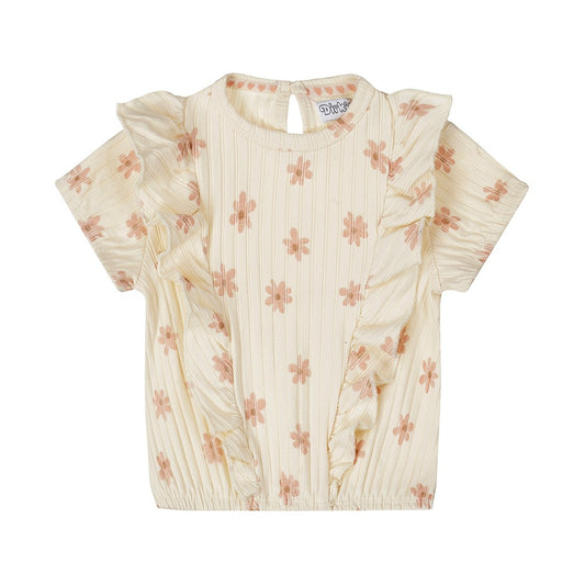 Dirkje: Shirt off white flowers