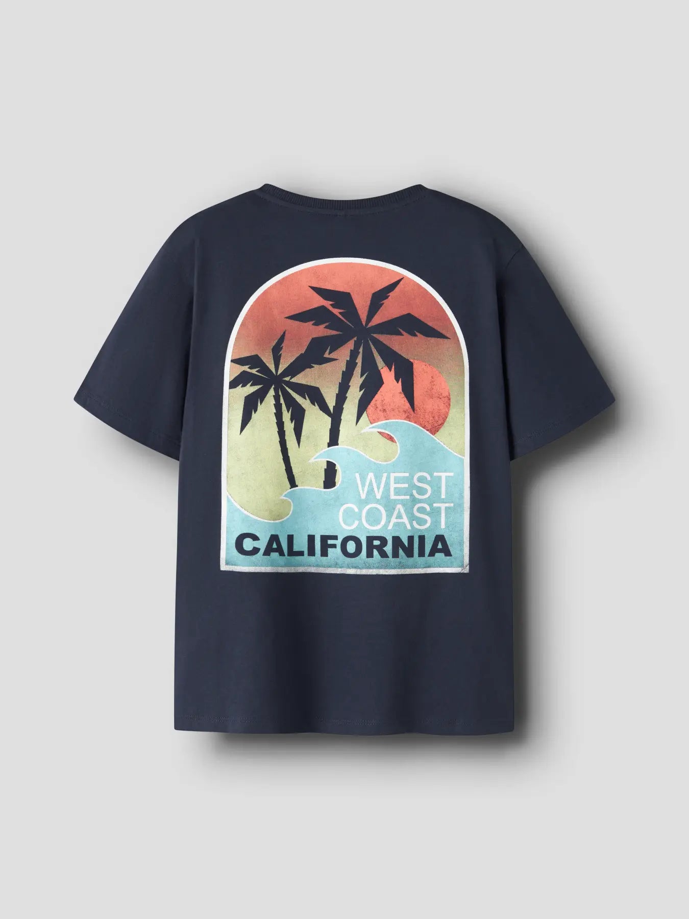 Name it: t-shirt navy with backprint "West coast"