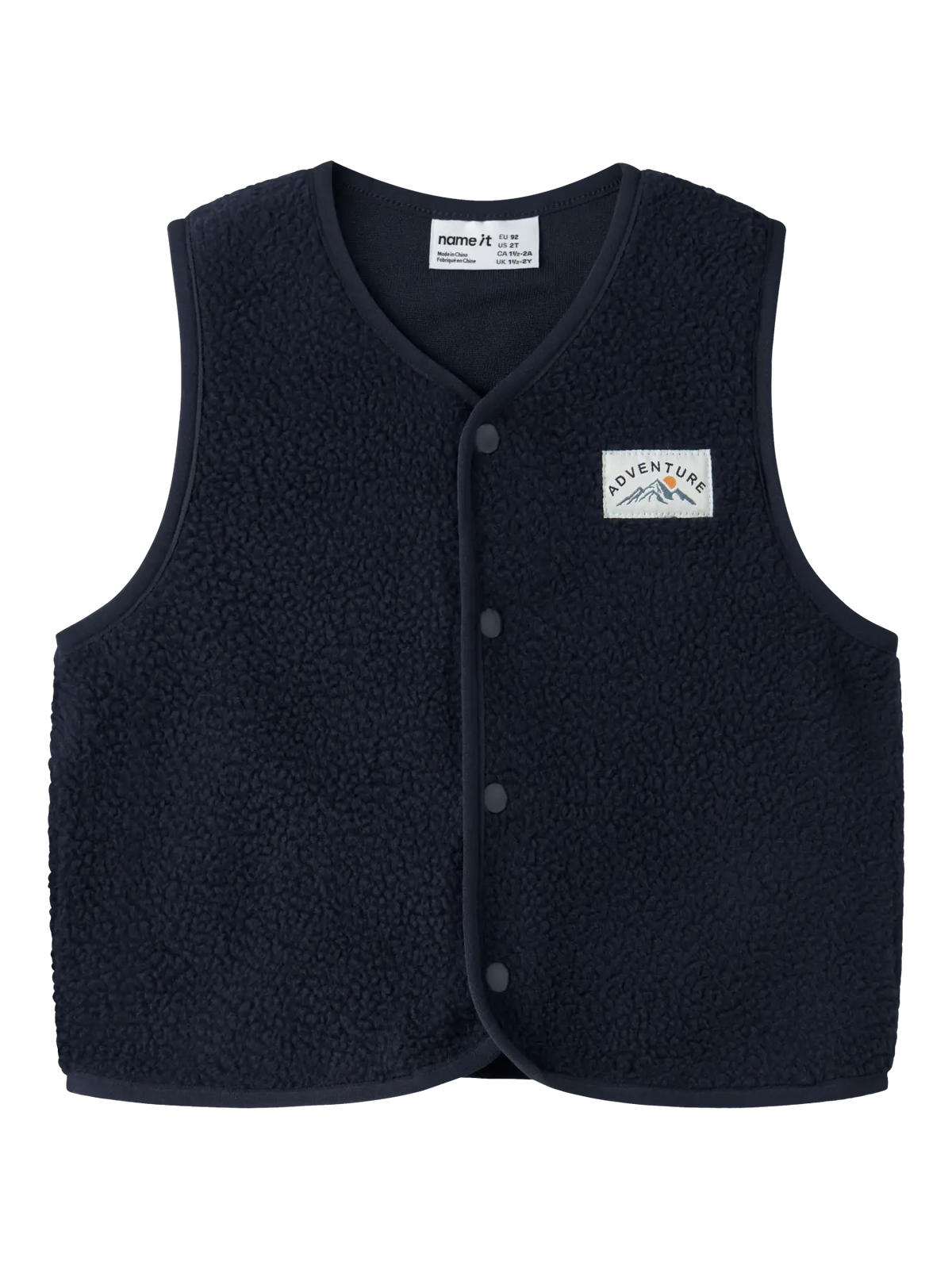 Name it: teddy vest donkerblauw