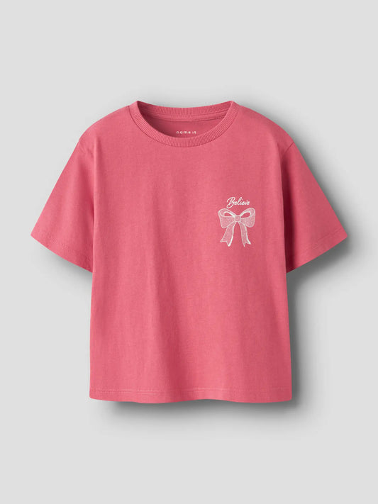 Name it: shirt loose fit rose: bow