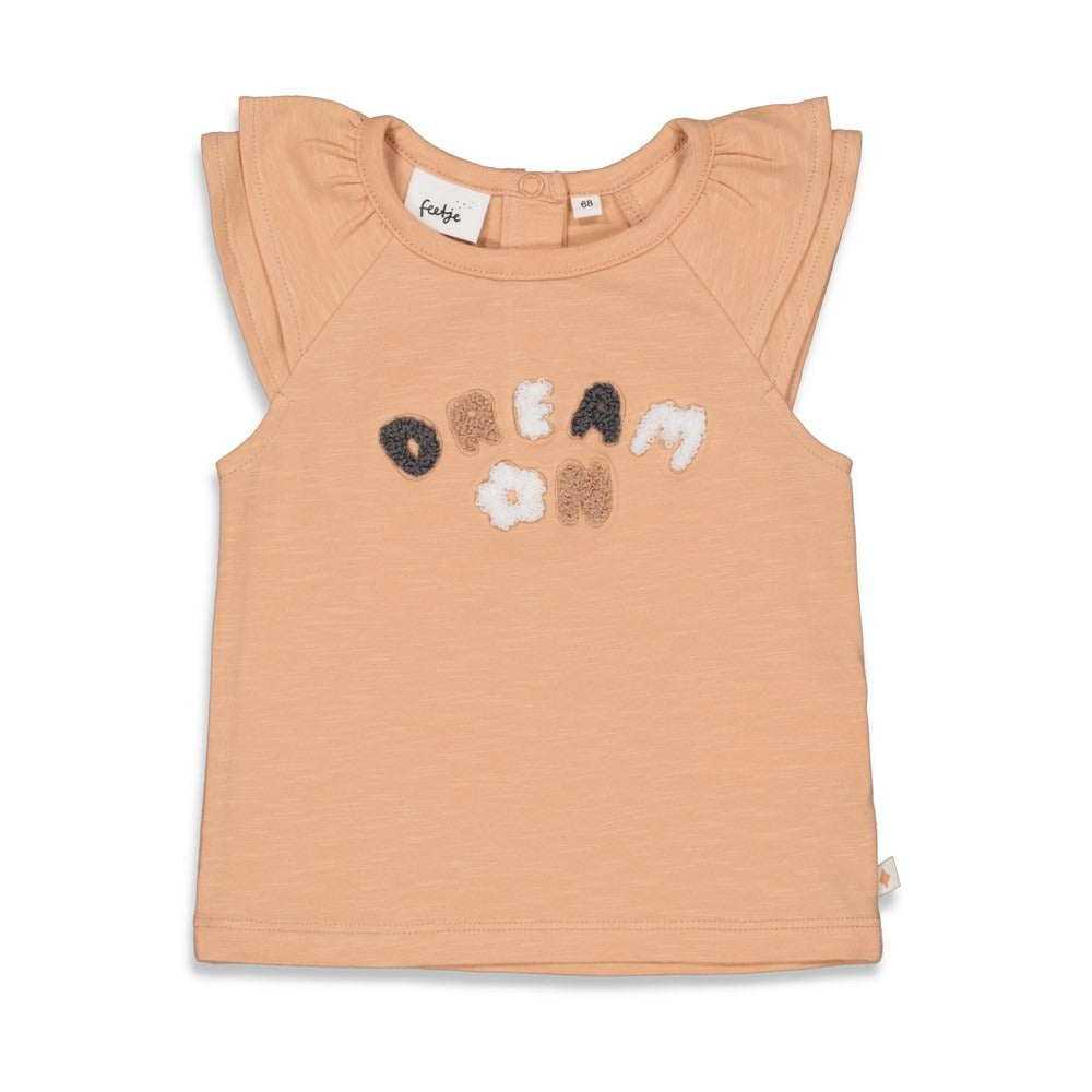 Feetje: Follow your dreams:shirt perzik "Dream"