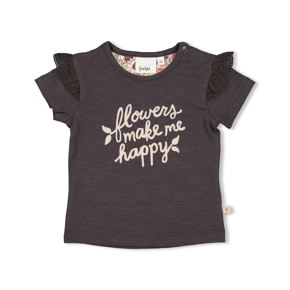 Feetje: Wild flowers:shirt anthracite
