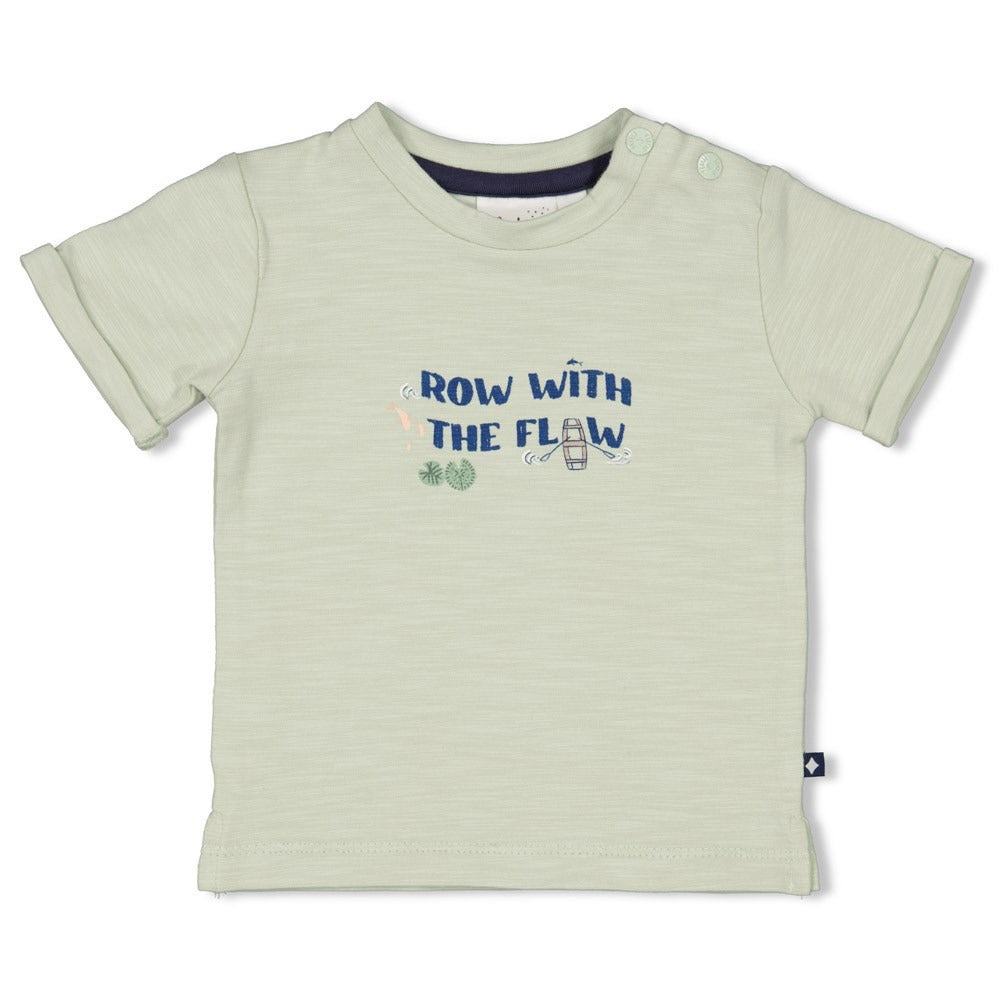Feetje:Rock my boat: shirt mint "Row with the flow"